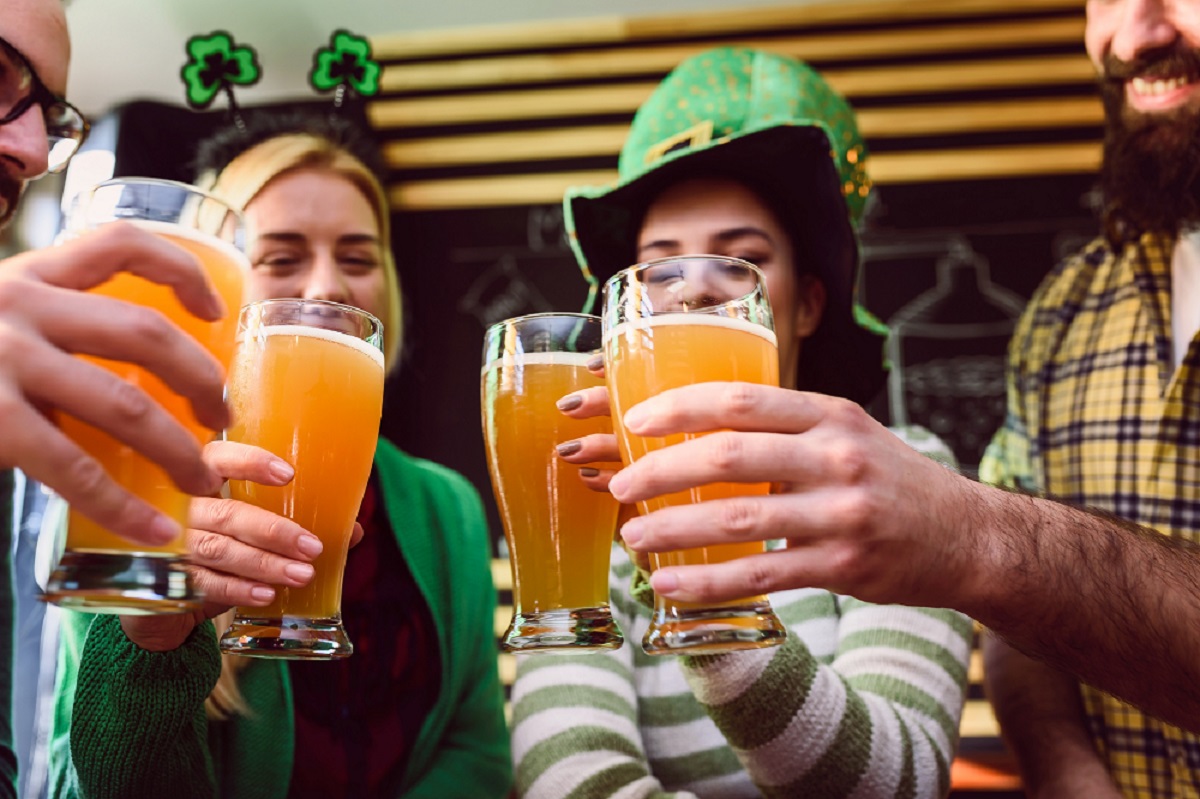 Group of Friends Celebrating St Patrick's Day with Beer